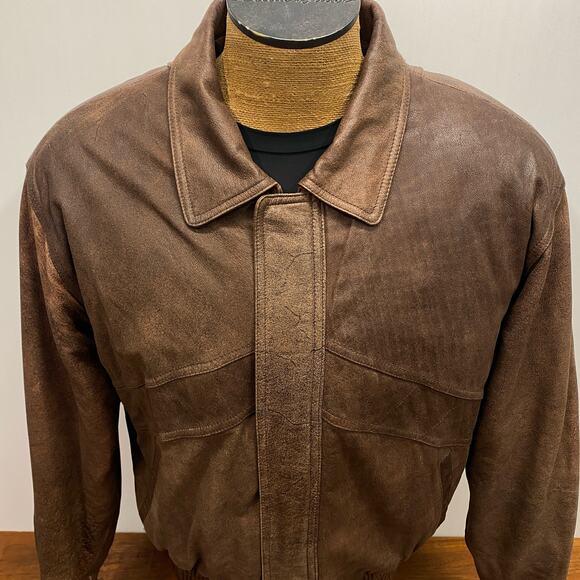 Wilsons Adventure Bound AB Brown Leather Bomber Jacket Thinsulate Lined Men's L - Picture 3 of 13